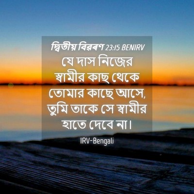 Picture 04 - দ্বিতীয় বিৱৰণ 23:15 BENIRV - যে দাস নিজের - Bible Verse Picture