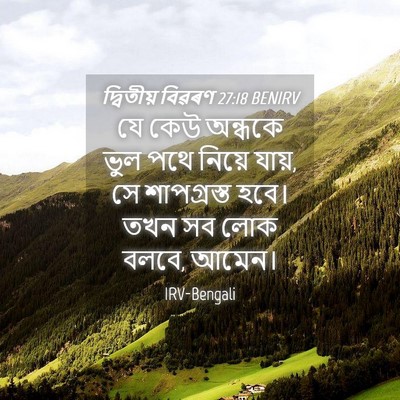 Picture 04 - দ্বিতীয় বিৱৰণ 27:18 BENIRV - যে কেউ অন্ধকে ভুল - Bible Verse Picture