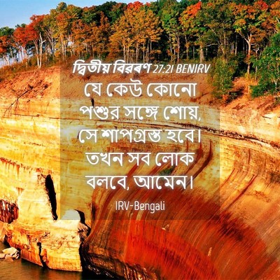 Picture 04 - দ্বিতীয় বিৱৰণ 27:21 BENIRV - যে কেউ কোনো পশুর - Bible Verse Picture