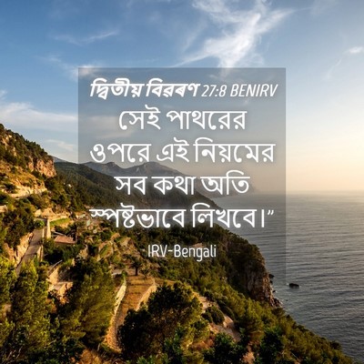 Picture 04 - দ্বিতীয় বিৱৰণ 27:8 BENIRV - সেই পাথরের ওপরে এই - Bible Verse Picture