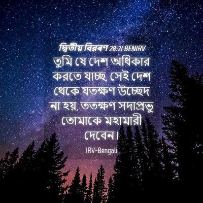Picture 04 - দ্বিতীয় বিৱৰণ 28:21 BENIRV - তুমি যে দেশ অধিকার - Bible Verse Picture
