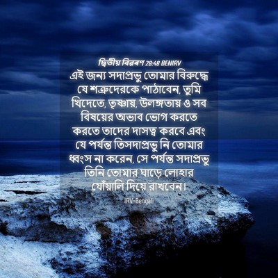 Picture 04 - দ্বিতীয় বিৱৰণ 28:48 BENIRV - এই জন্য সদাপ্রভু - Bible Verse Picture