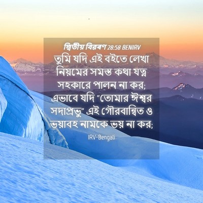 Picture 04 - দ্বিতীয় বিৱৰণ 28:58 BENIRV - তুমি যদি এই বইতে - Bible Verse Picture