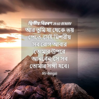 Picture 04 - দ্বিতীয় বিৱৰণ 28:60 BENIRV - আর তুমি যা থেকে ভয় - Bible Verse Picture