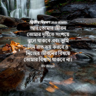 Picture 04 - দ্বিতীয় বিৱৰণ 28:66 BENIRV - আর তোমার জীবন - Bible Verse Picture