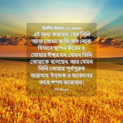 Picture 04 - দ্বিতীয় বিৱৰণ 29:13 BENIRV - এই জন্য করছেন, যেন - Bible Verse Picture