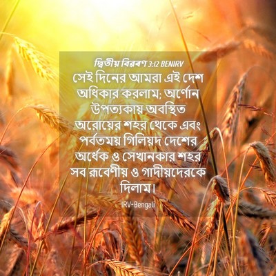 Picture 04 - দ্বিতীয় বিৱৰণ 3:12 BENIRV - সেই দিনের আমরা এই - Bible Verse Picture