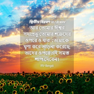 Picture 04 - দ্বিতীয় বিৱৰণ 30:7 BENIRV - আর তোমার ঈশ্বর - Bible Verse Picture