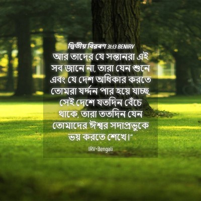 Picture 04 - দ্বিতীয় বিৱৰণ 31:13 BENIRV - আর তাদের যে - Bible Verse Picture