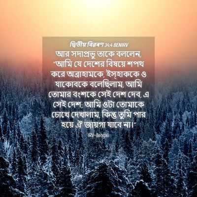 Picture 04 - দ্বিতীয় বিৱৰণ 34:4 BENIRV - আর সদাপ্রভু তাকে - Bible Verse Picture