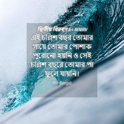 Picture 04 - দ্বিতীয় বিৱৰণ 8:4 BENIRV - এই চল্লিশ বছর - Bible Verse Picture