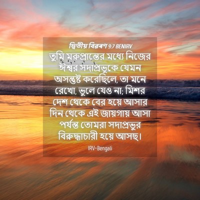 Picture 04 - দ্বিতীয় বিৱৰণ 9:7 BENIRV - তুমি মরুপ্রান্তের - Bible Verse Picture