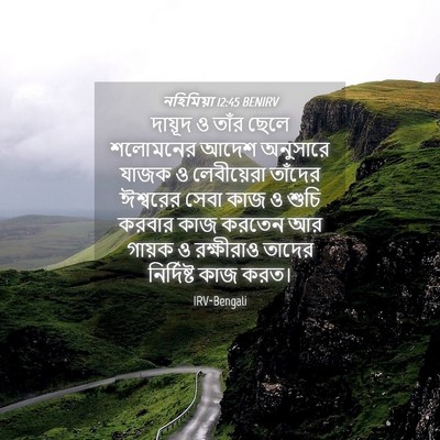 Picture 04 - নহিমিয়া 12:45 BENIRV - দায়ূদ ও তাঁর ছেলে - Bible Verse Picture