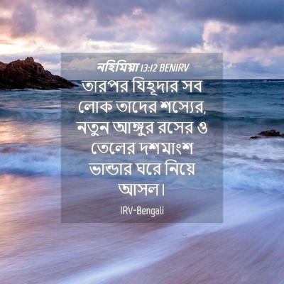 Picture 04 - নহিমিয়া 13:12 BENIRV - তারপর যিহূদার সব - Bible Verse Picture