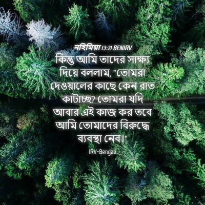 Picture 04 - নহিমিয়া 13:21 BENIRV - কিন্তু আমি তাদের - Bible Verse Picture