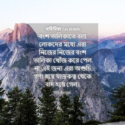 Picture 04 - নহিমিয়া 7:64 BENIRV - বংশ তালিকাতে বলা - Bible Verse Picture