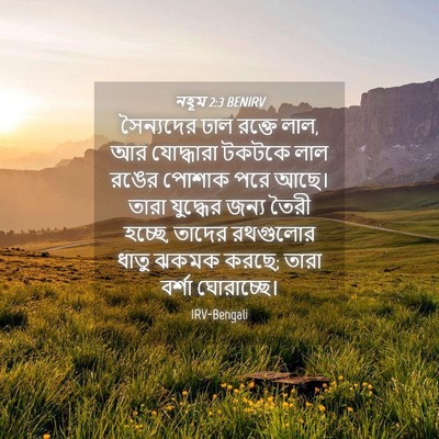 Picture 04 - নহূম 2:3 BENIRV - সৈন্যদের ঢাল - Bible Verse Picture