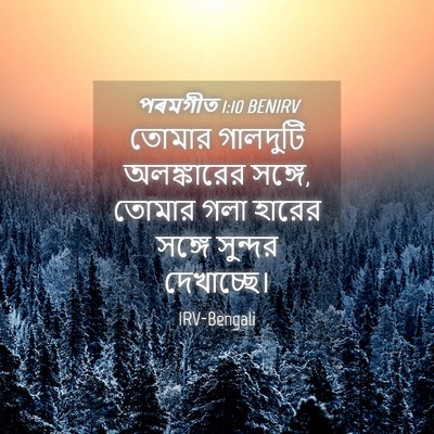 Picture 04 - পৰমগীত 1:10 BENIRV - তোমার গালদুটি - Bible Verse Picture