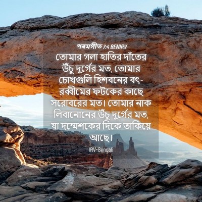 Picture 04 - পৰমগীত 7:4 BENIRV - তোমার গলা হাতির - Bible Verse Picture
