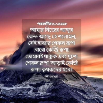 Picture 04 - পৰমগীত 8:12 BENIRV - আমার নিজের আঙ্গুর - Bible Verse Picture