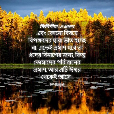 Picture 04 - ফিলিপীয়া 1:28 BENIRV - এবং কোনো বিষয়ে - Bible Verse Picture