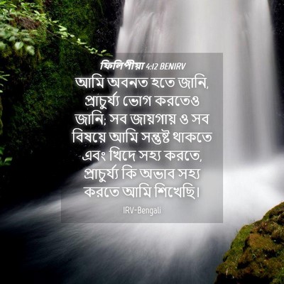 Picture 04 - ফিলিপীয়া 4:12 BENIRV - আমি অবনত হতে জানি, - Bible Verse Picture