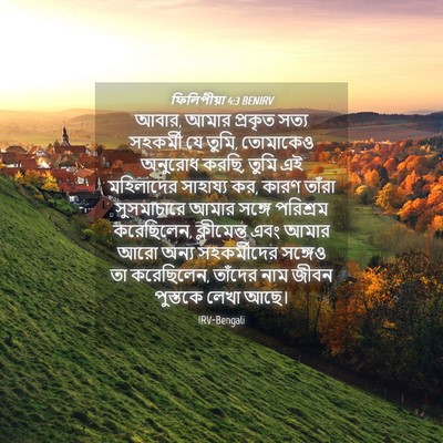 Picture 04 - ফিলিপীয়া 4:3 BENIRV - আবার, আমার প্রকৃত - Bible Verse Picture