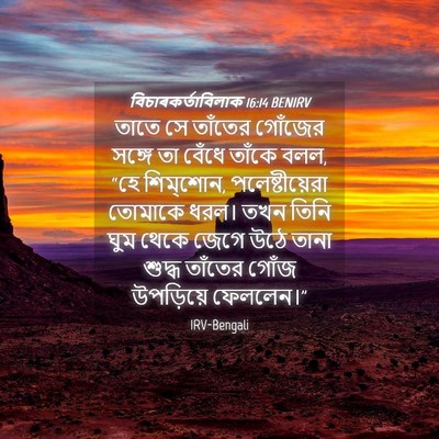 Picture 04 - বিচাৰকর্তাবিলাক 16:14 BENIRV - তাতে সে তাঁতের - Bible Verse Picture