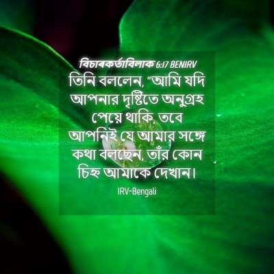 Picture 04 - বিচাৰকর্তাবিলাক 6:17 BENIRV - তিনি বললেন, “আমি - Bible Verse Picture