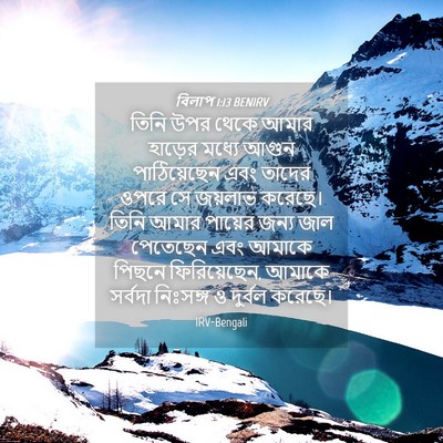Picture 04 - বিলাপ 1:13 BENIRV - তিনি উপর থেকে আমার - Bible Verse Picture