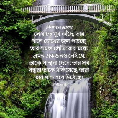 Picture 04 - বিলাপ 1:2 BENIRV - সে রাতে খুব কাঁদে; - Bible Verse Picture