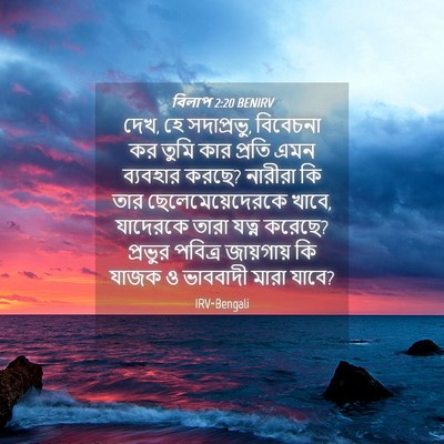 Picture 04 - বিলাপ 2:20 BENIRV - দেখ, হে সদাপ্রভু, - Bible Verse Picture