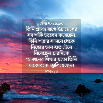 Picture 04 - বিলাপ 2:3 BENIRV - তিনি প্রচণ্ড রাগে - Bible Verse Picture