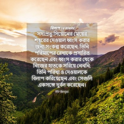 Picture 04 - বিলাপ 2:8 BENIRV - সদাপ্রভু সিয়োনের - Bible Verse Picture