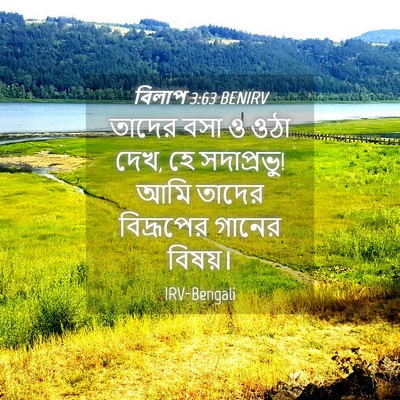 Picture 04 - বিলাপ 3:63 BENIRV - তাদের বসা ও ওঠা - Bible Verse Picture
