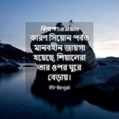 Picture 04 - বিলাপ 5:18 BENIRV - কারণ সিয়োন পর্বত - Bible Verse Picture