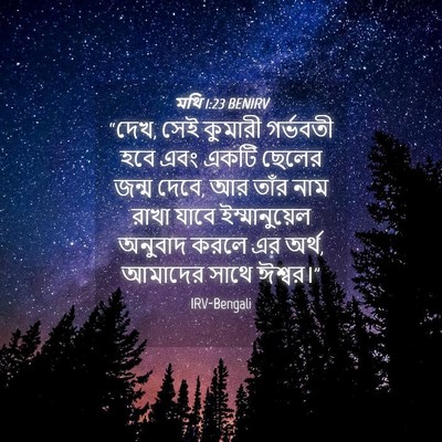 Picture 04 - মথি 1:23 BENIRV - “দেখ, সেই কুমারী - Bible Verse Picture