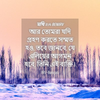 Picture 04 - মথি 11:14 BENIRV - আর তোমরা যদি গ্রহণ - Bible Verse Picture