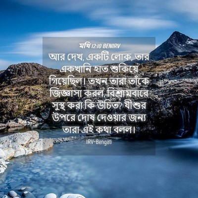 Picture 04 - মথি 12:10 BENIRV - আর দেখ, একটি লোক, - Bible Verse Picture