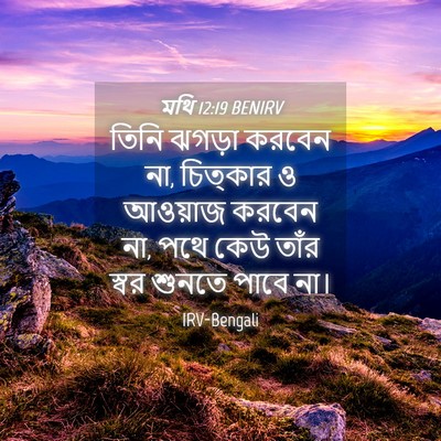 Picture 04 - মথি 12:19 BENIRV - তিনি ঝগড়া করবেন - Bible Verse Picture