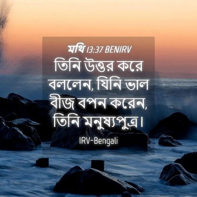 Picture 04 - মথি 13:37 BENIRV - তিনি উত্তর করে - Bible Verse Picture