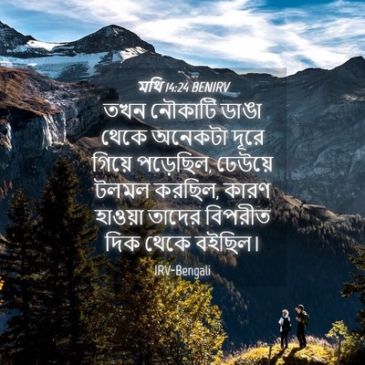 Picture 04 - মথি 14:24 BENIRV - তখন নৌকাটি ডাঙা - Bible Verse Picture