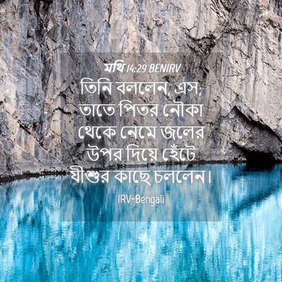 Picture 04 - মথি 14:29 BENIRV - তিনি বললেন, এস; - Bible Verse Picture