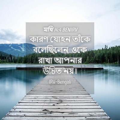 Picture 04 - মথি 14:4 BENIRV - কারণ যোহন তাঁকে - Bible Verse Picture