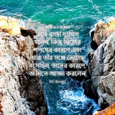 Picture 04 - মথি 14:9 BENIRV - এতে রাজা দুঃখিত - Bible Verse Picture
