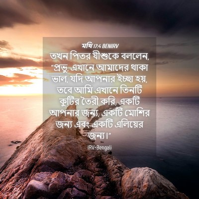 Picture 04 - মথি 17:4 BENIRV - তখন পিতর যীশুকে - Bible Verse Picture