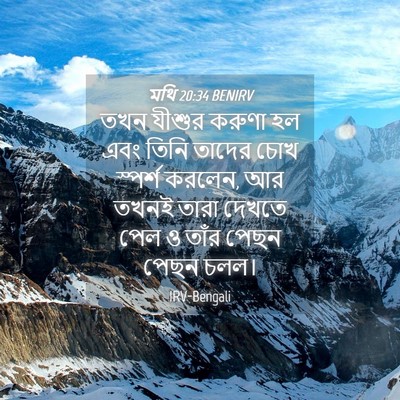 Picture 04 - মথি 20:34 BENIRV - তখন যীশুর করুণা হল - Bible Verse Picture