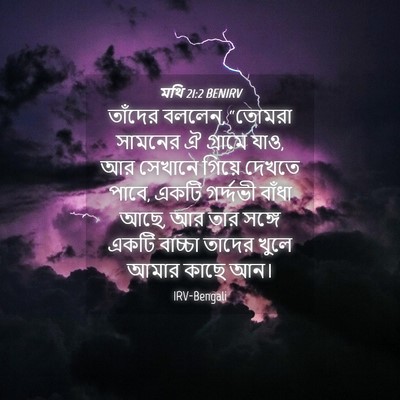 Picture 04 - মথি 21:2 BENIRV - তাঁদের বললেন, - Bible Verse Picture