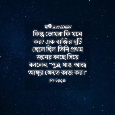 Picture 04 - মথি 21:28 BENIRV - কিন্তু তোমরা কি - Bible Verse Picture