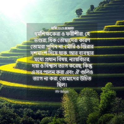 Picture 04 - মথি 23:23 BENIRV - ধর্মশিক্ষকেরা ও - Bible Verse Picture